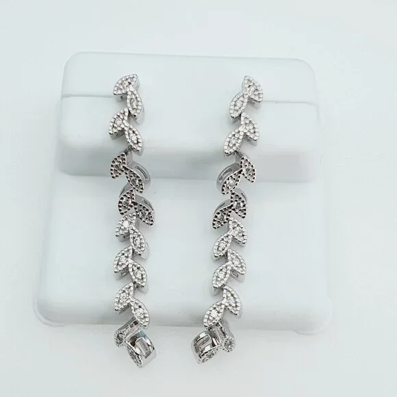 925 Sterling Silver Cubic Zirconia Earrings, UU1P6A6120
